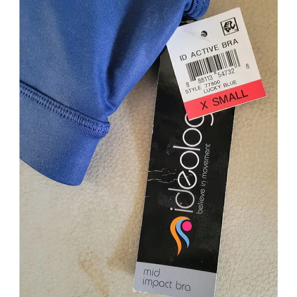 Ideology Sport Bra XS Lucky Blue Mid Impact RapiDry - Picture 8 of 10